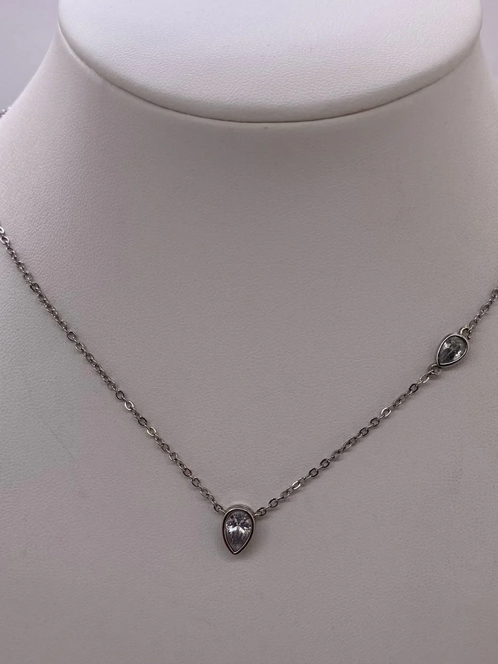 KJL Kenneth Jay Lane Teardrop Crystal Station Necklace